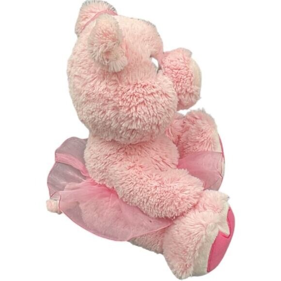 Aurora Pink Spam Plush Pig With Tutu & Bow Stuffed Animal Toy 11" Weighted - Picture 3 of 6
